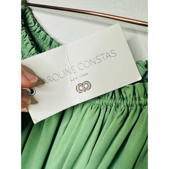 NWT Caroline Constas Green Flowy Sleeves Tie-Waist Odessa Maxi Dress Size XS - Picture 14 of 15